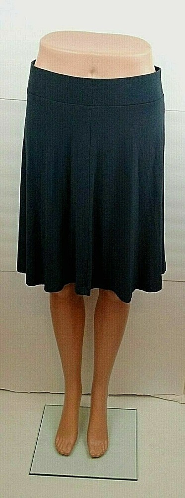 Ann Taylor Loft Skirt Womens Size Small Navy Blue Shift Skirt Elastic Waist