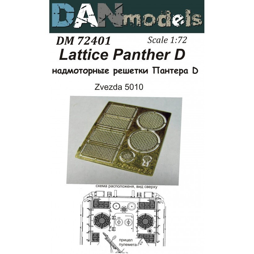 Dan Models 72401 Scale 1:72 Photoethed Grilles The Sub-Lattice Panther D