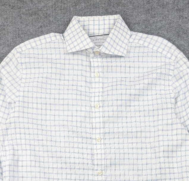 Charles Tyrwhitt Button Up Shirt Men 15.5/34 Extra Slim Fit Career Classic Check