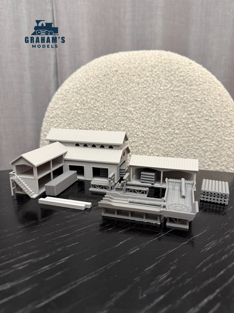 N Scale Sawmill Lumber Yard - 1:160 Gauge - Preassembled & Built