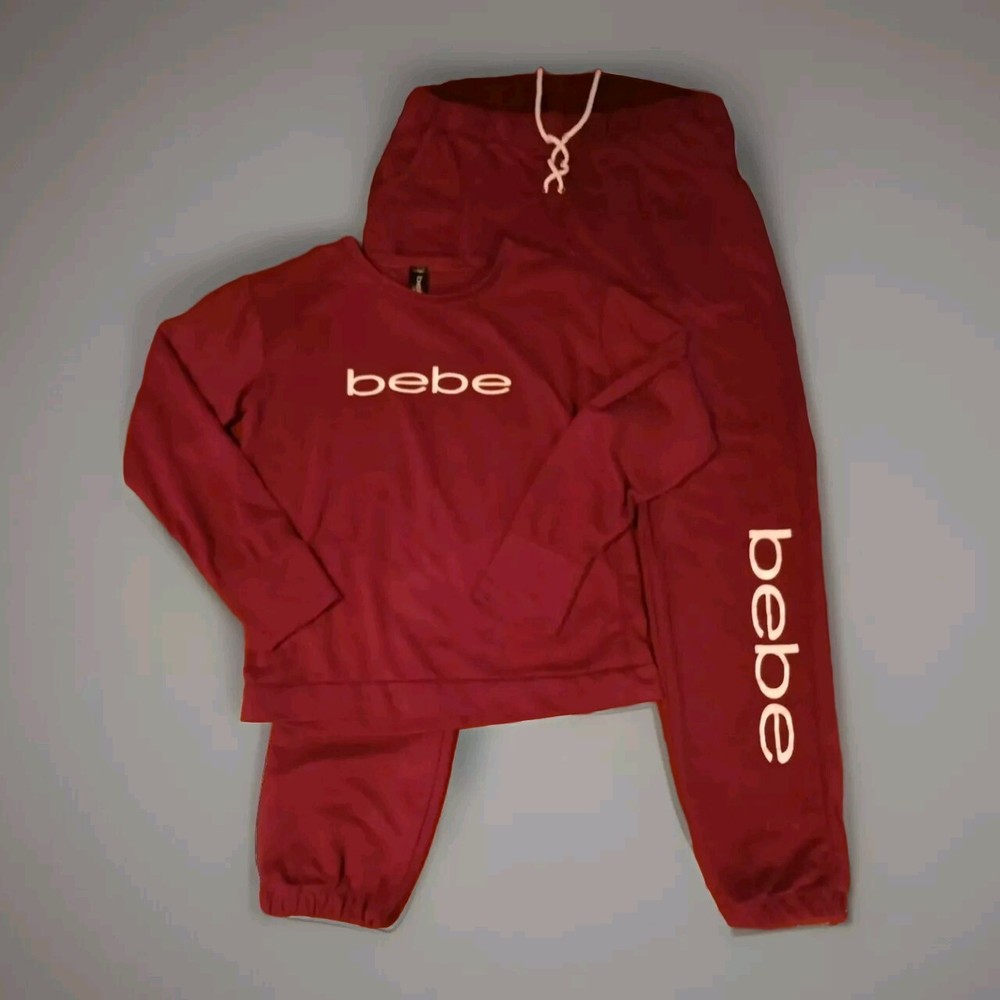 Bebe Women's New Fuchsia Pink 2pc Lightweight Pajama Top & Pants Set Size Small