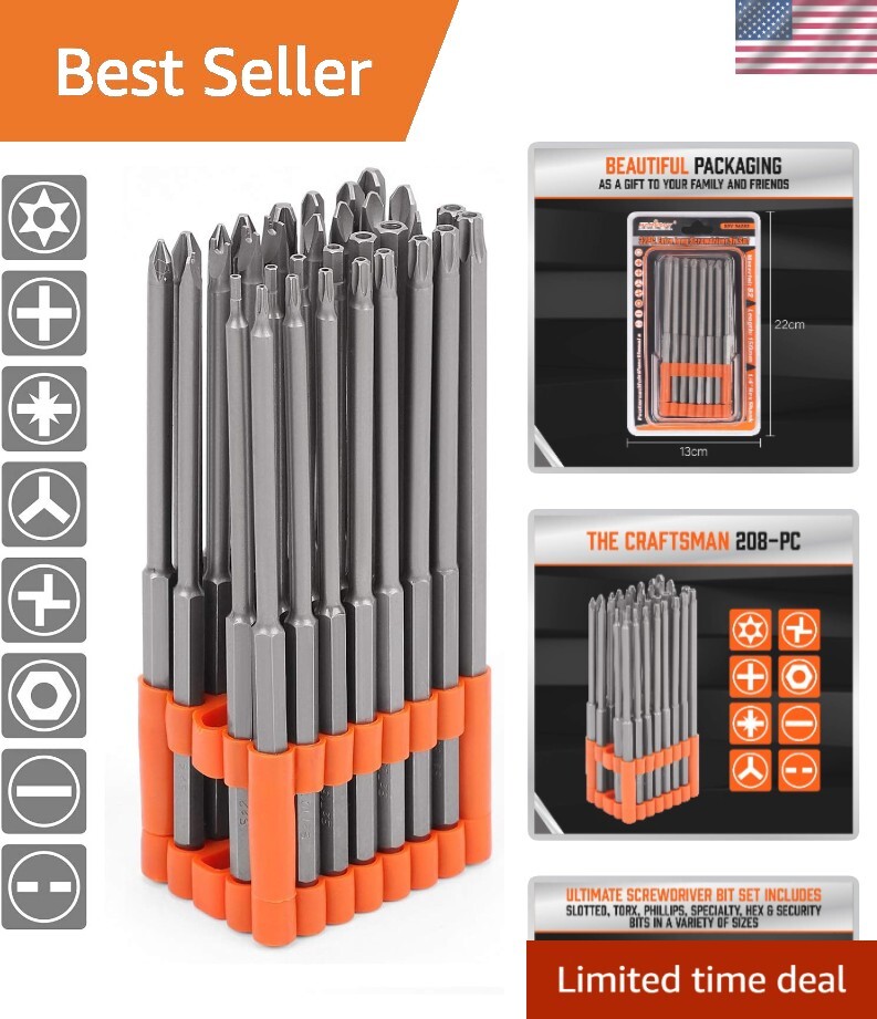 32-Piece S2 Steel Tamper Proof Security Driver Set with 1/4