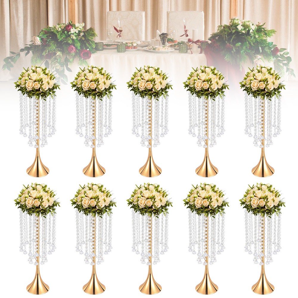 10 Pieces Crysta European Style Floral Vase Flower Vases Table-top Trumpet Vase