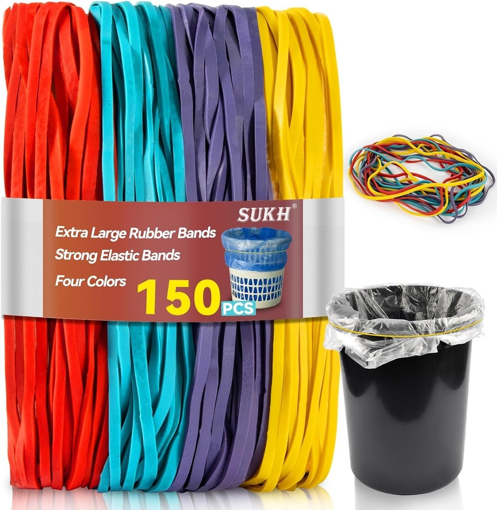 Large Rubber Bands 150PCS Extra Large Rubber Bands for Home Kitchen Office7