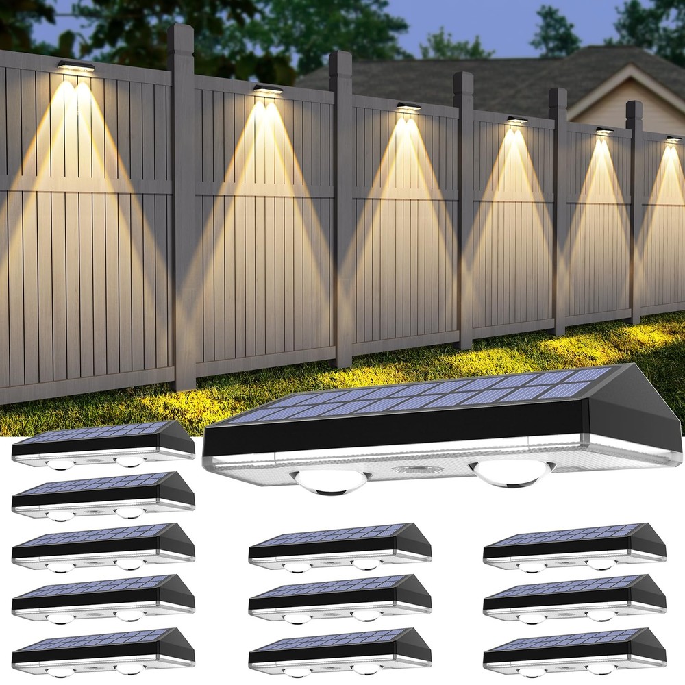 Best RGB & Warm White LED Fence Lights with 6 Colors & Dusk to Dawn Sensor