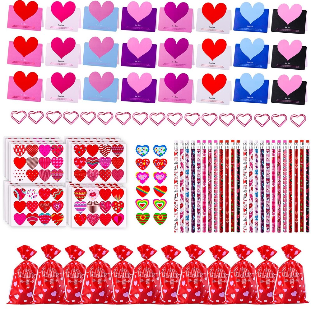 168pcs Valentines Exchange Stationery Set for Kids Classroom Valentine's Day ...