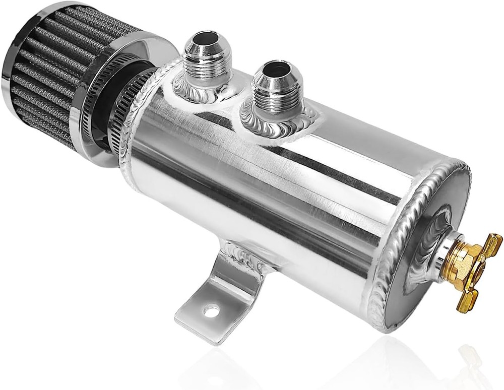 750ml 10AN Oil Catch Can Reservoir Tank & Breather Filter Baffled Kit Aluminum
