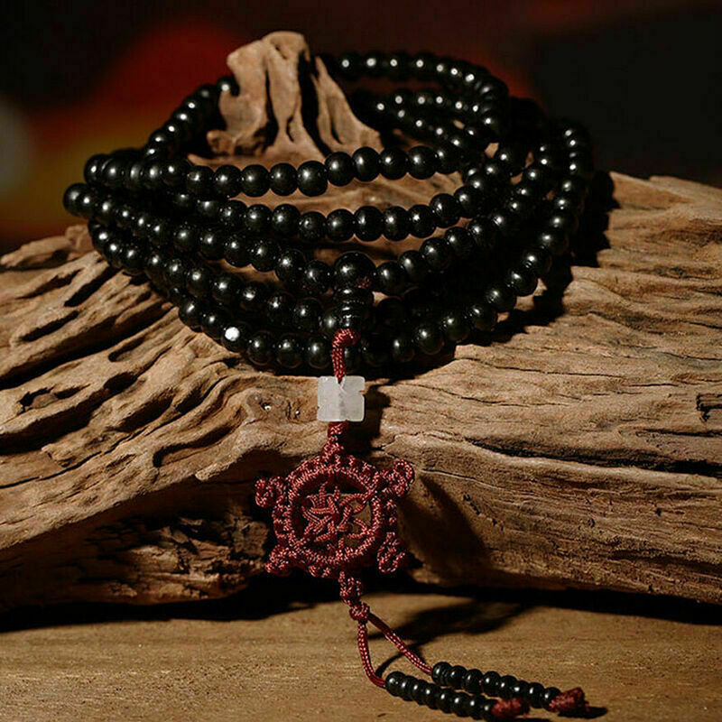 Tibetan Sandalwood Buddhist Buddha 216 Prayer Beads Mala Necklace Bracelet O1K3