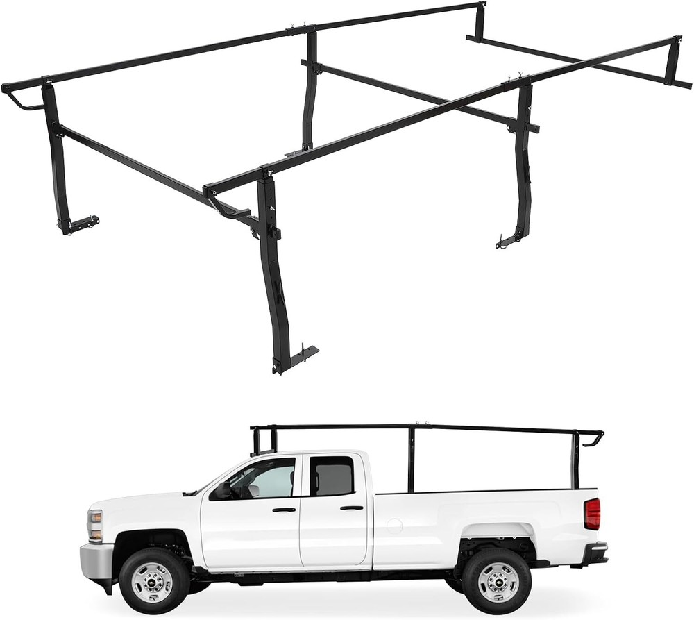 1000lbs Universal Adjustable Pick up Truck Bed Ladder Rack Lumber Utility Kayak