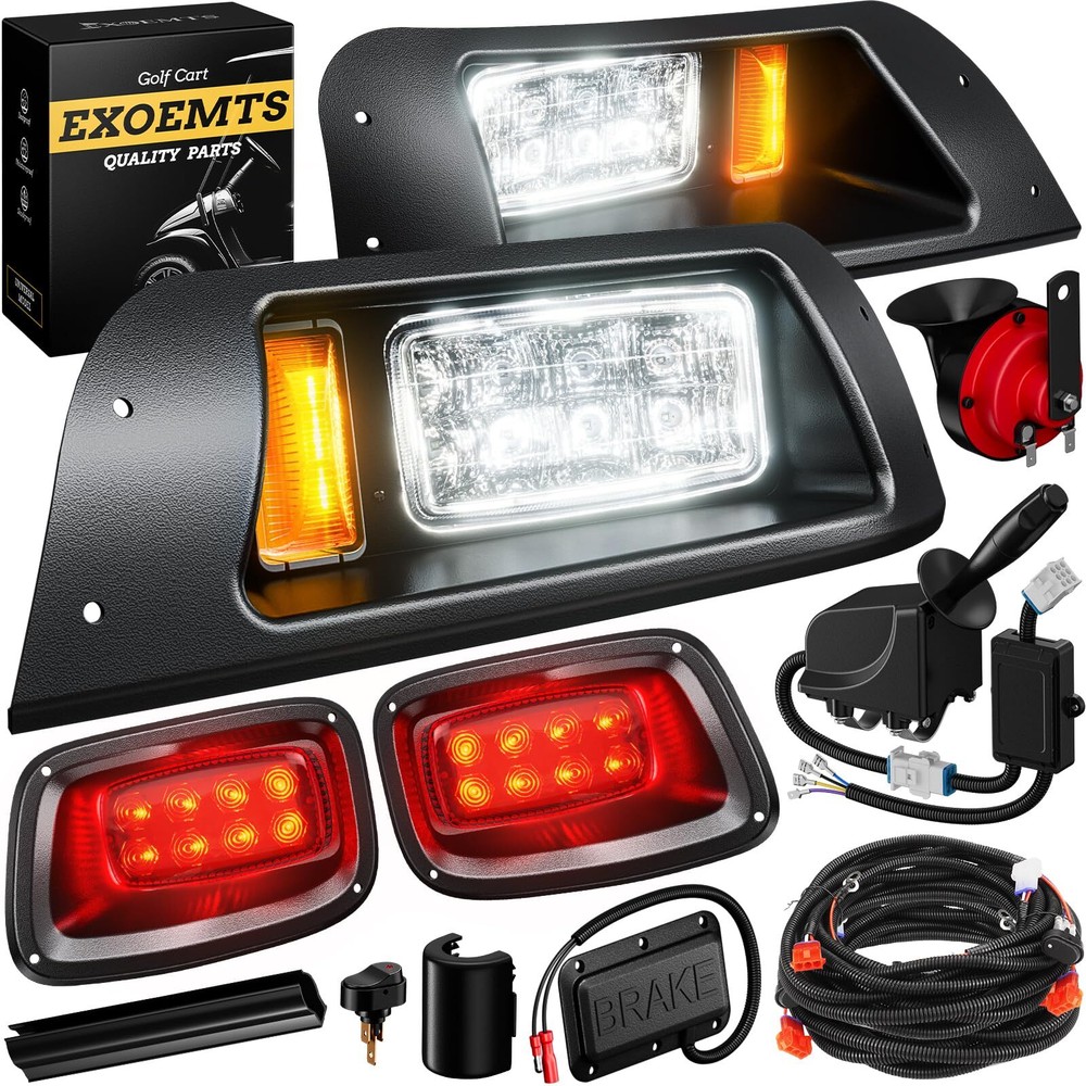 LED Headlight Tail Light Kit for EZGO TXT 1996-2013 Gas/Electric Golf Cart