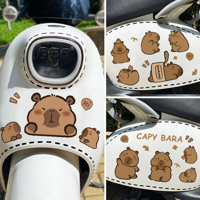 Cute Capybara Car Stickers Waterproof Auto Truck Window Body Reflective Decal
