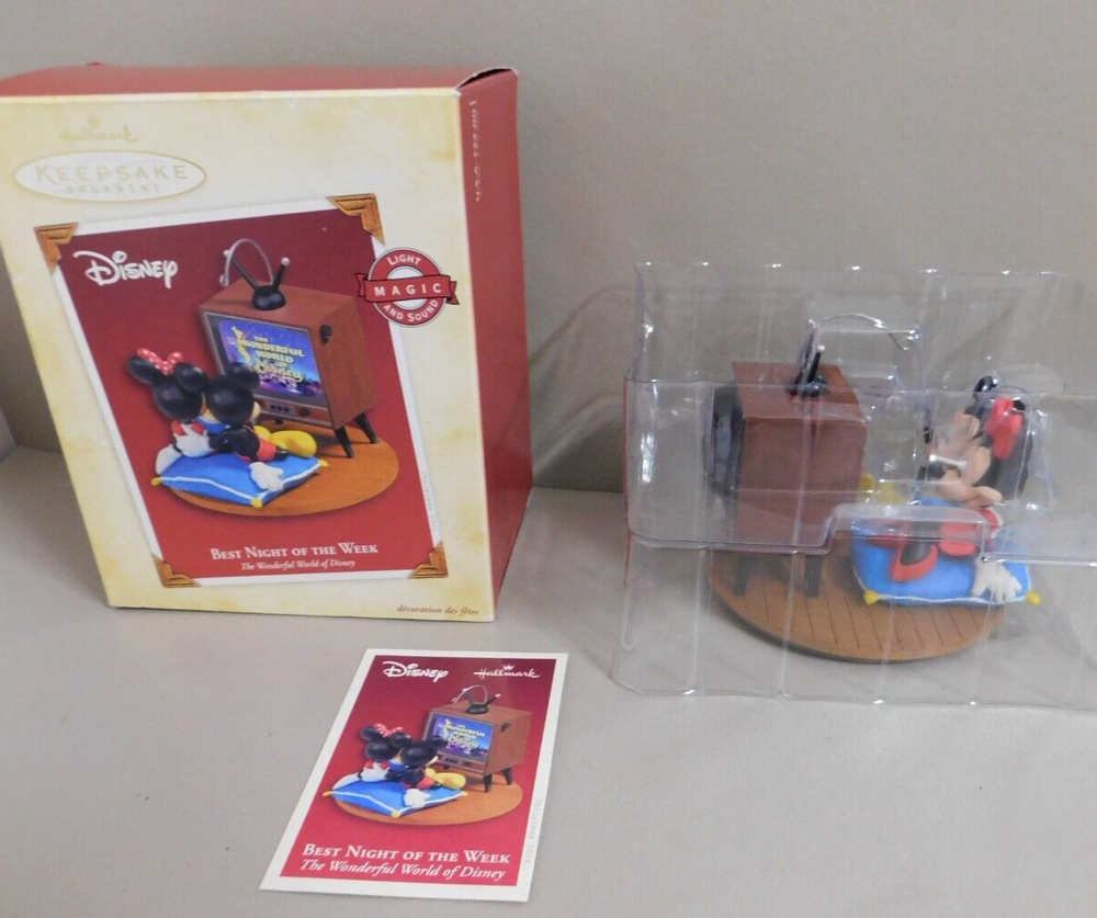 2005 Hallmark Keepsake Magic Light Ornament Disney Best Night Of The Week Retro