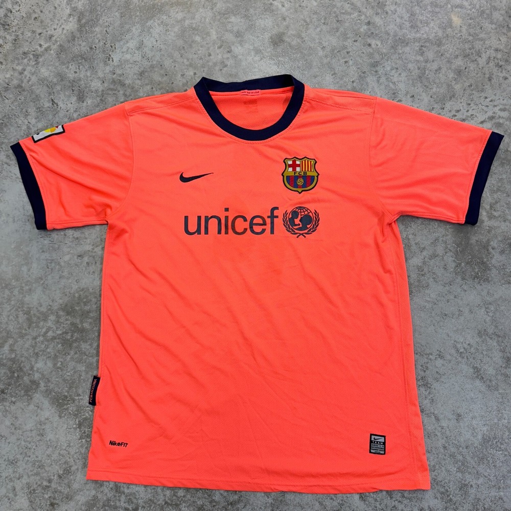 Fc Barcelona Nike fit jersey kit mens Large 2009-10 away pink Messi #10 pink