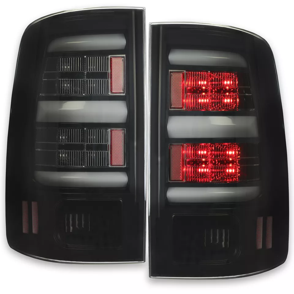 For Dodge Ram 1500 2500 3500 2009-2018 Tail Lights Rear Brake Lamps LED Black