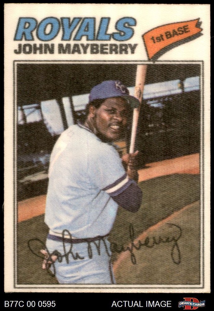1977 Topps Cloth Stickers #27 John Mayberry Royals 7 - NM