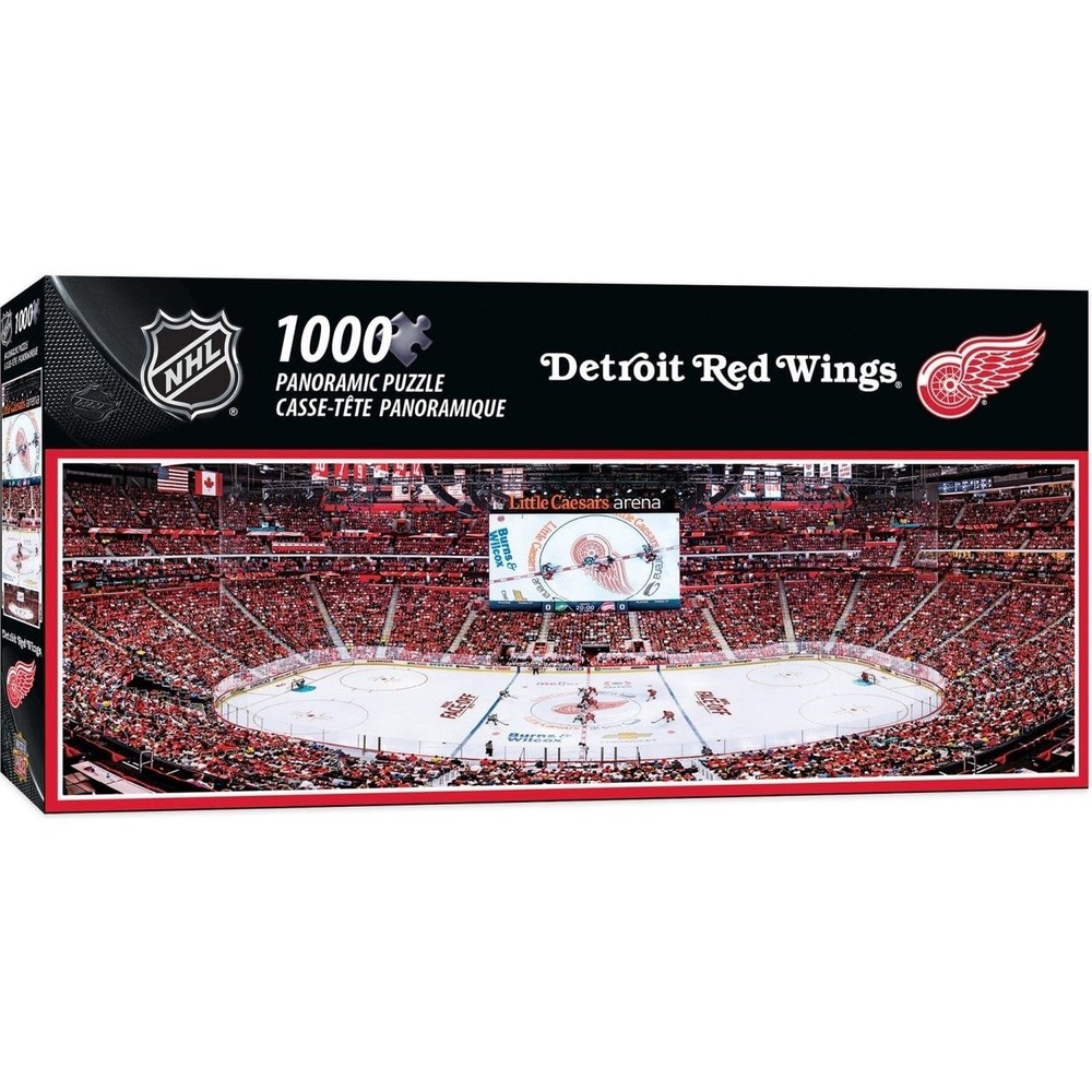 Detroit Red Wings 1000 Piece Panoramic Jigsaw Puzzle 13X39 Recycled Material