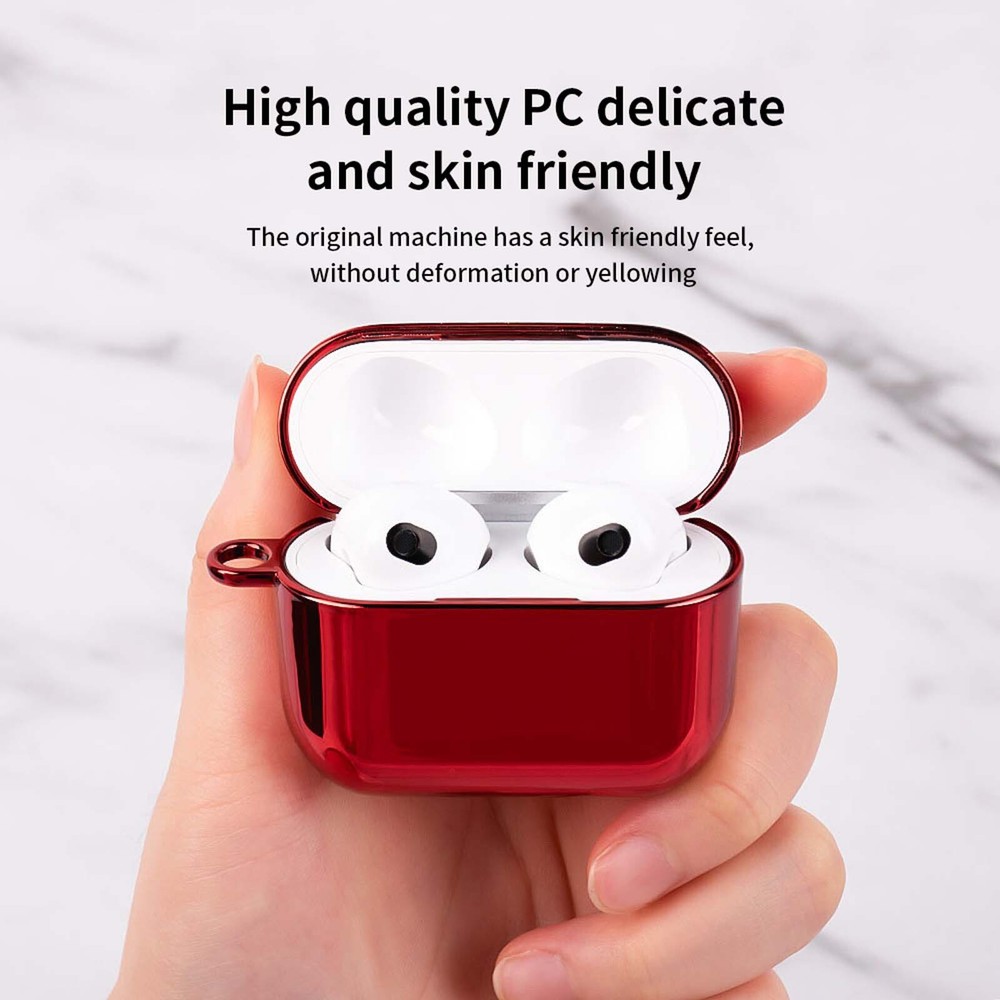 Plating Protective Case+Keychain For Apple AirPods 4/3/2/1 Gen Pro2/1 Shockproof