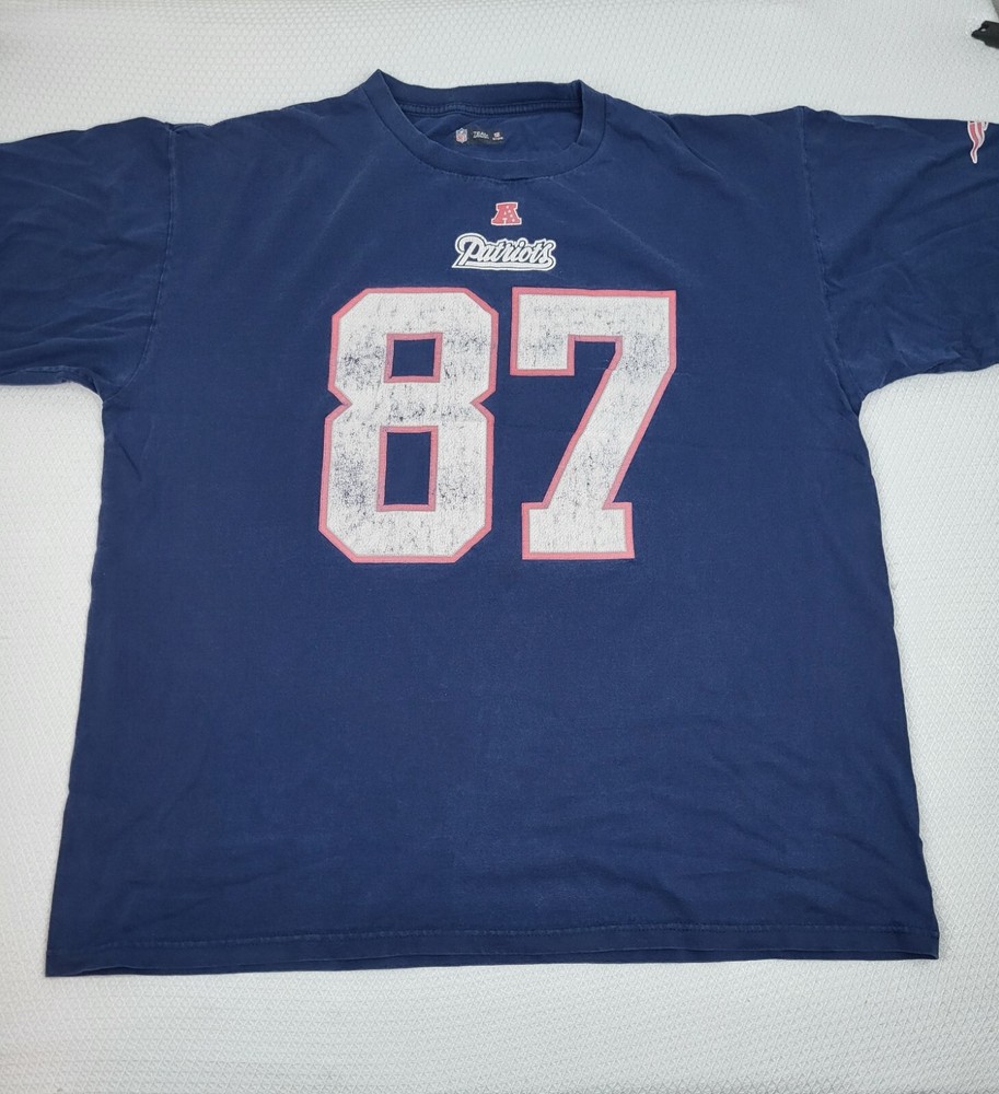 New England Patriot Gronkowski Shirt Mens Extra Large Blue 87 Gronk Tight End