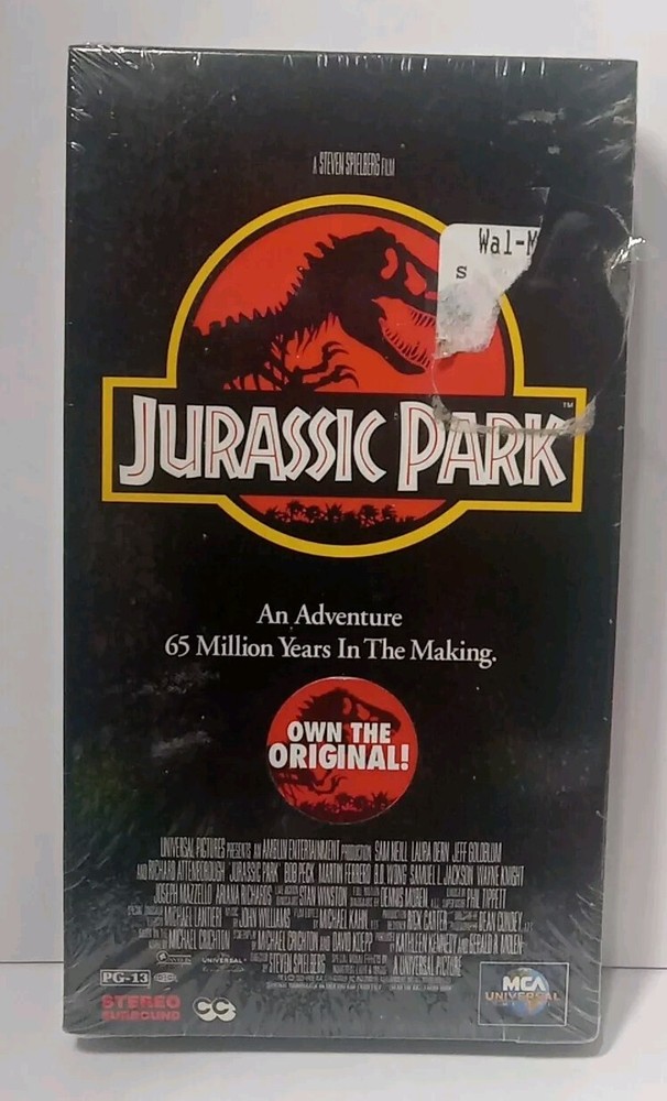 Jurassic Park Movie VHS Tape Factory First Print 1993 Watermark NEW SEALED