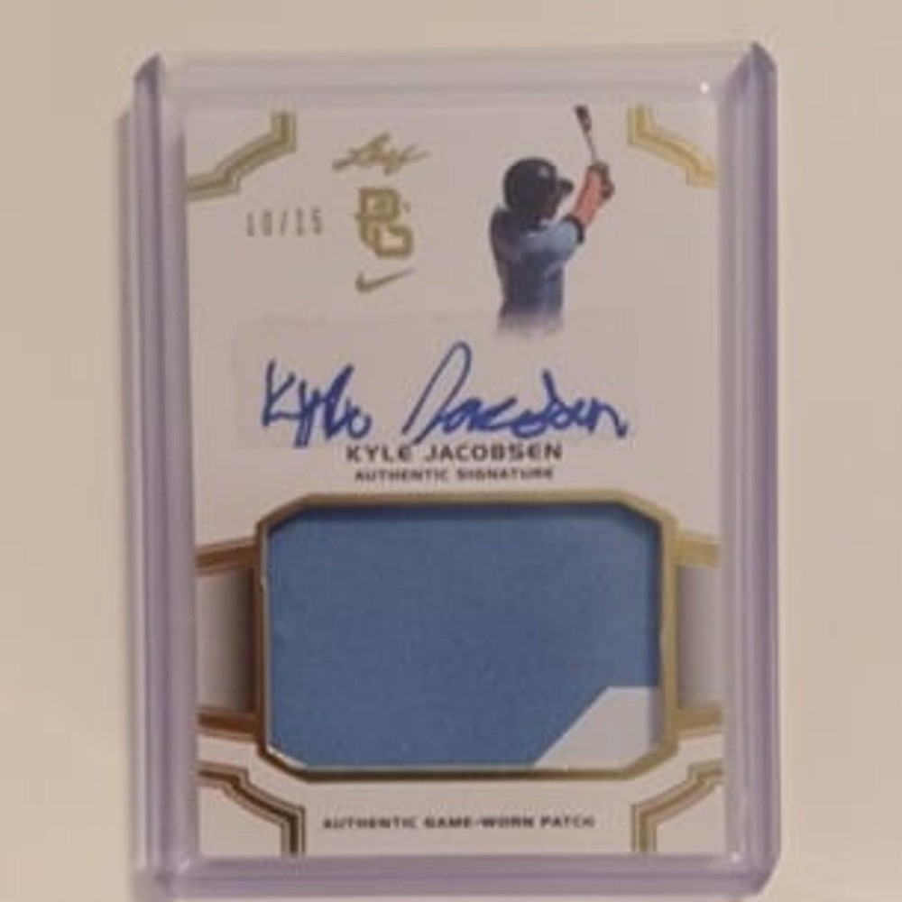 Kyle Jacobsen 10 15 Authentic Signature Game Worn Patch Leaf PA-KJI Rookie Card