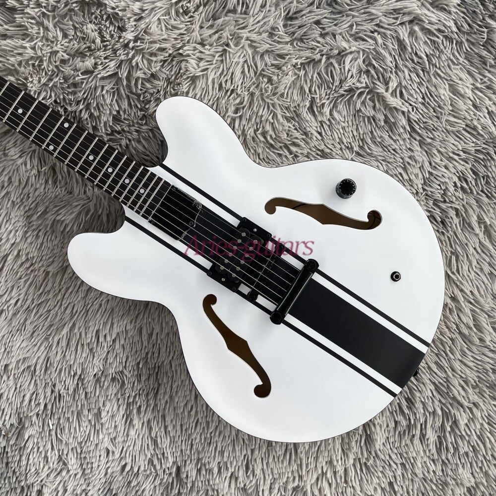 ES-335 White Semi-Hollow Electric Guitar with H Pickup & Mahogany Neck Available Now