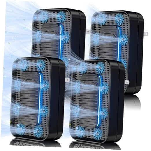 Air Ionizers for Home (4 Pack), 2025 Upgraded Plug In Air Purifier, Portable