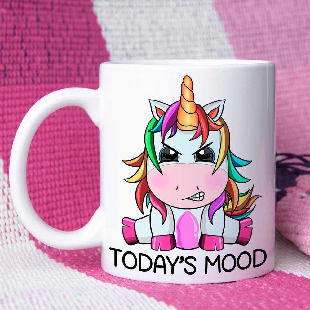 Whimsical Unicorn Coffee Mug - Fun White Humorous Gift for Any Mood