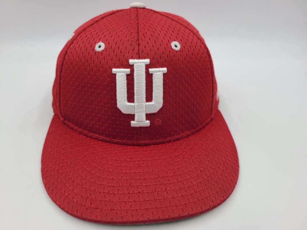Indiana University Hoosiers Adidas Climalite Fitted 6 3/4 Hat Cap NCAA Red White
