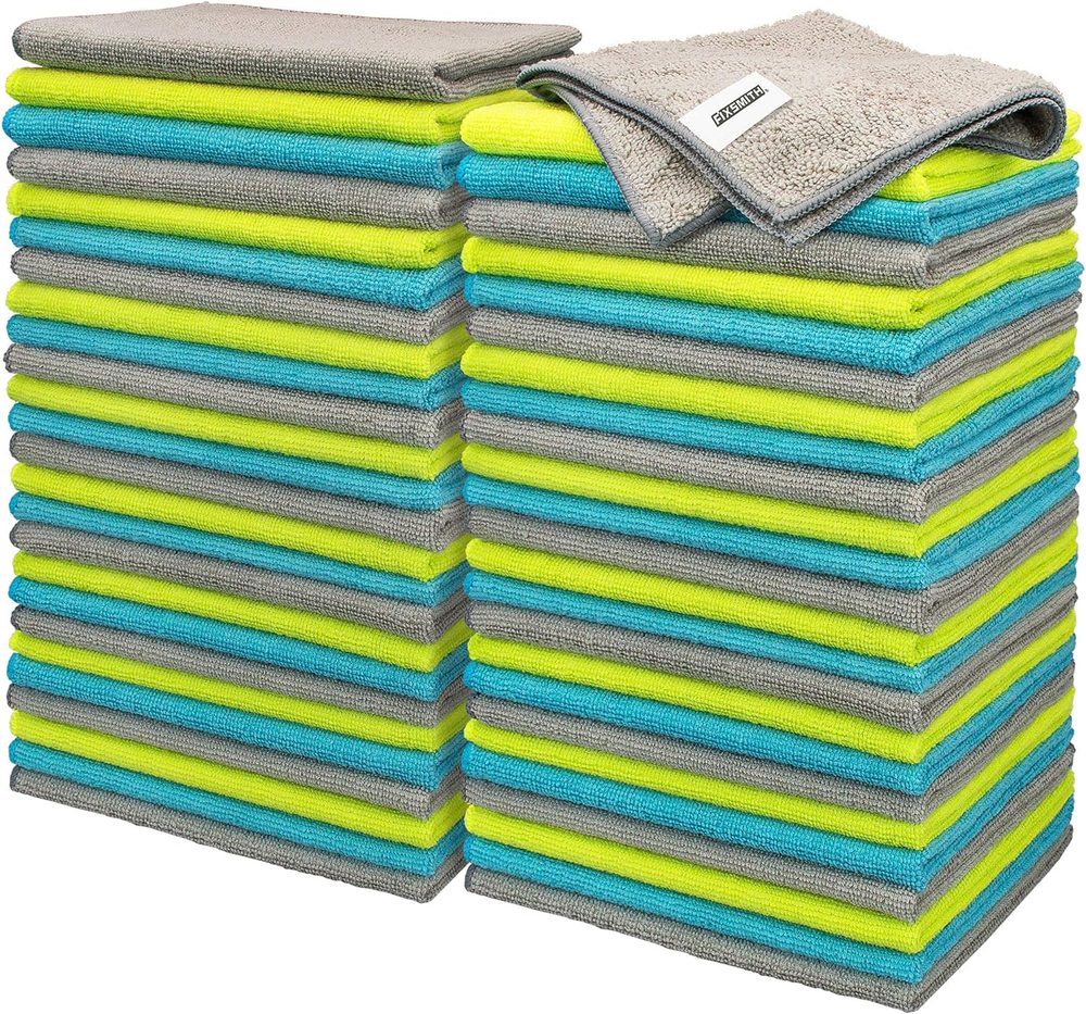 50-Pack 16x12 Inch Microfiber Car Cleaning Towels for Streak-Free Shine
