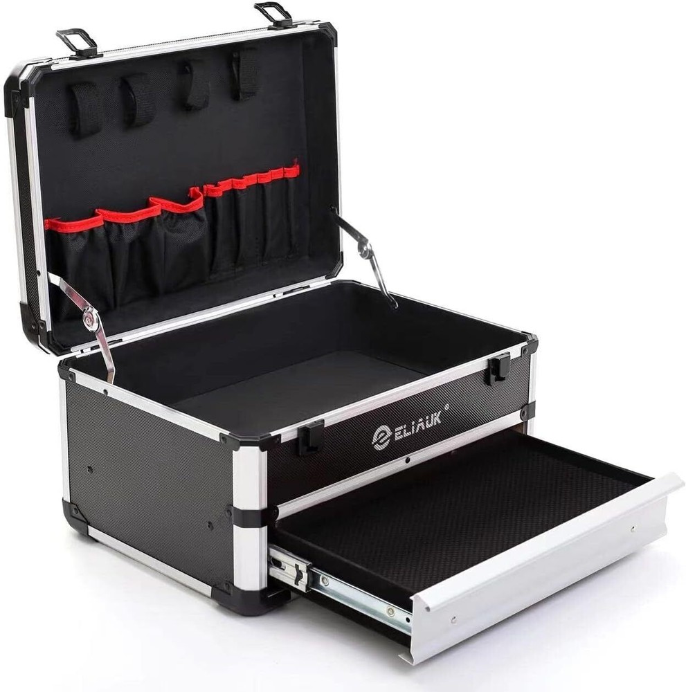 Tool Box Hard Case Tool Organizer Storage Cabinet Carry Case with Lock &Drawers