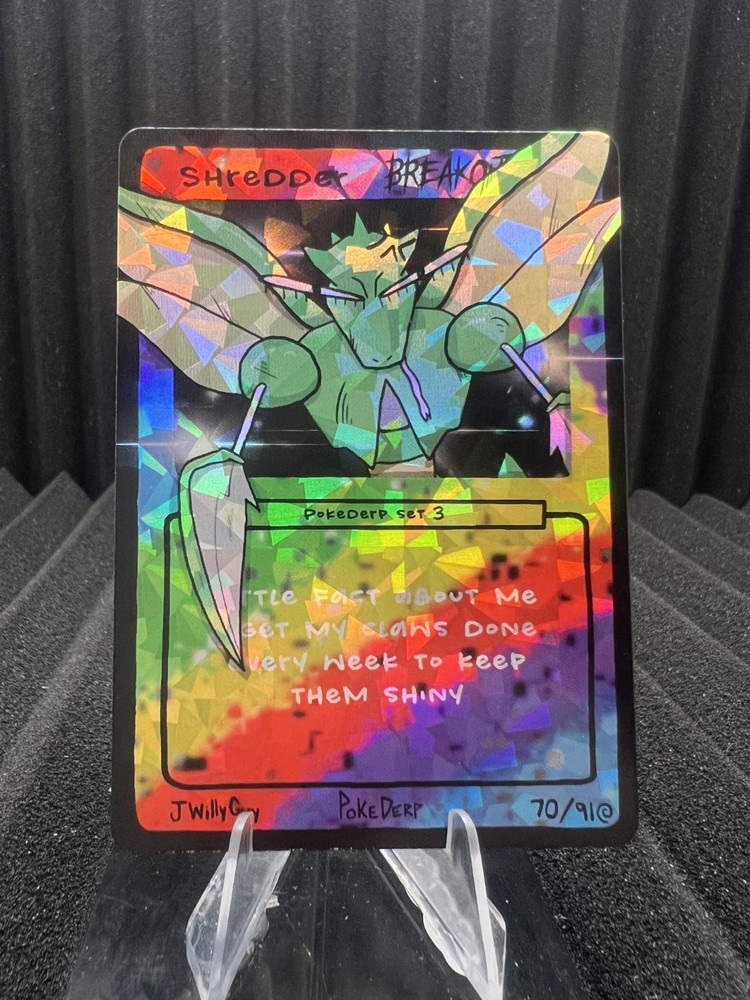Shredder (Scyther) 70/91 - Cracked Ice Holo - Pokederp Set 3 Fan Art - Pokemon