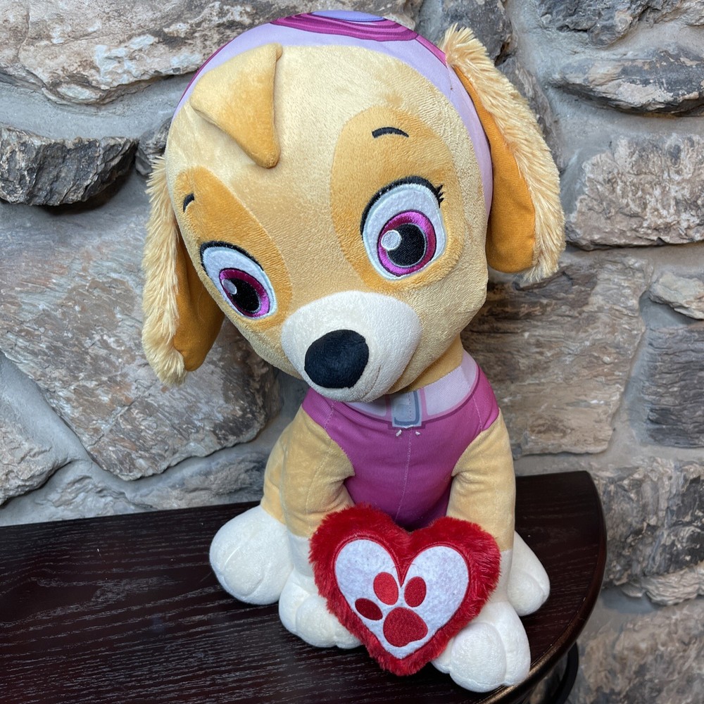 Paw Patrol Skye 20-inch Large Plush Stuffed Dog Sitting with Heart Valentine Toy  