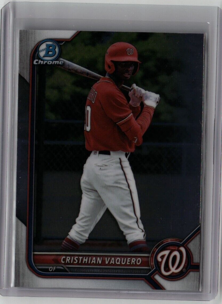 CRISTHIAN VAQUERO ROOKIE BOWMAN CHROME 2022 WASHINGTON NATIONALS BDC-64 SHIPPED