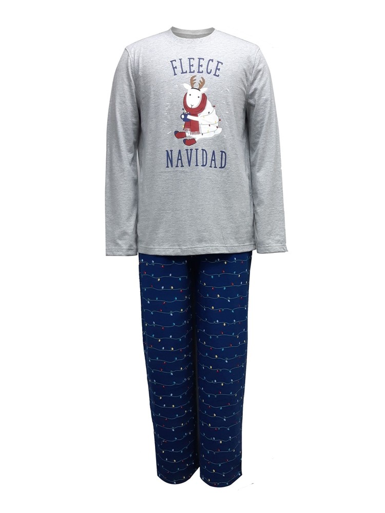 FAMILY PJs Mens Navy Elastic Band T-Shirt Top Straight leg Pants Pajamas S