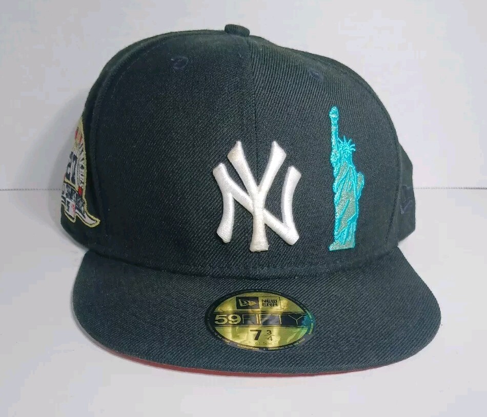 New York Yankees Statue of Liberty New Era 59Fifty Hat Pink UV New 100% Wool