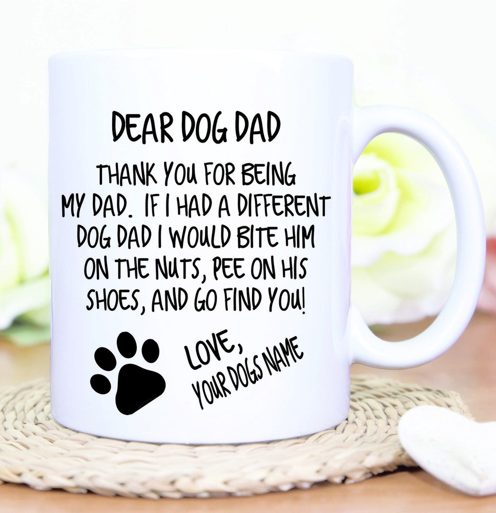 Custom Engraved Dog Dad Coffee Mug – Perfect Gift for Dog Lovers