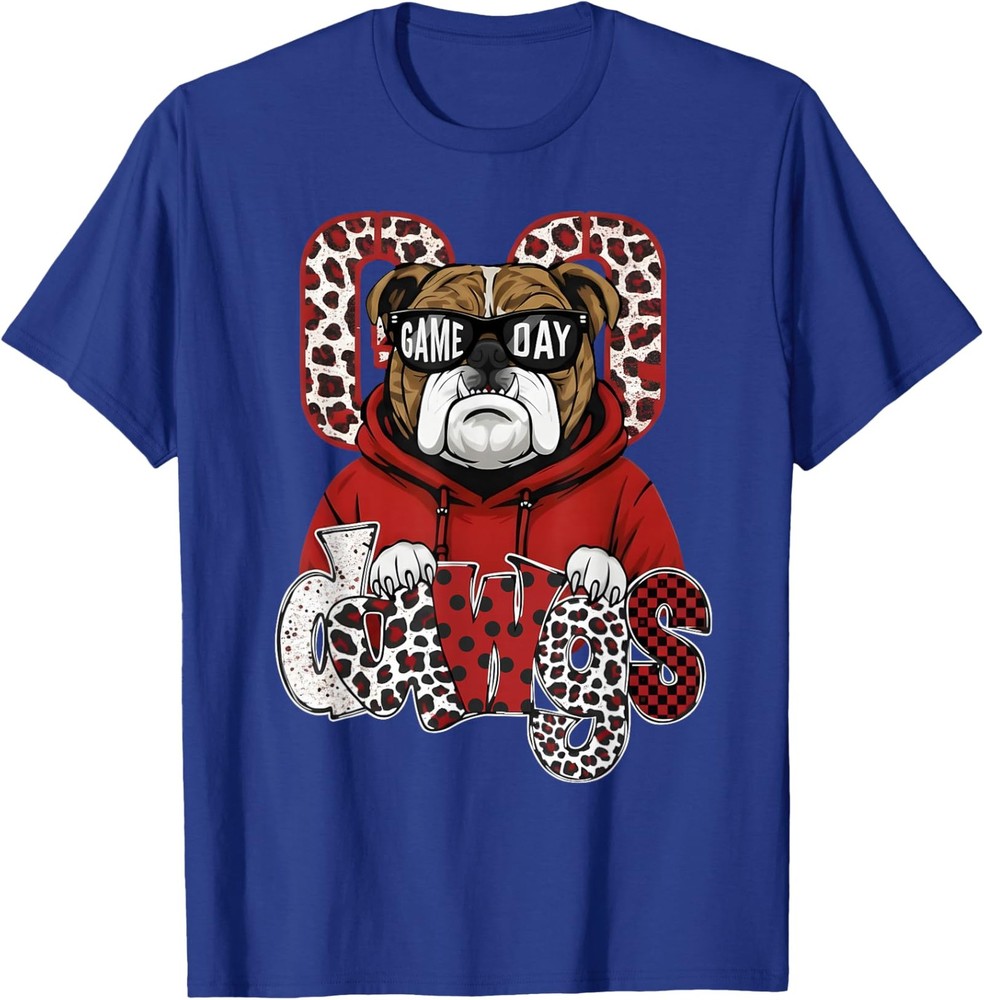 Retro Game Day Go Dawgs Pride Bulldog Name Unisex T-Shirt-image