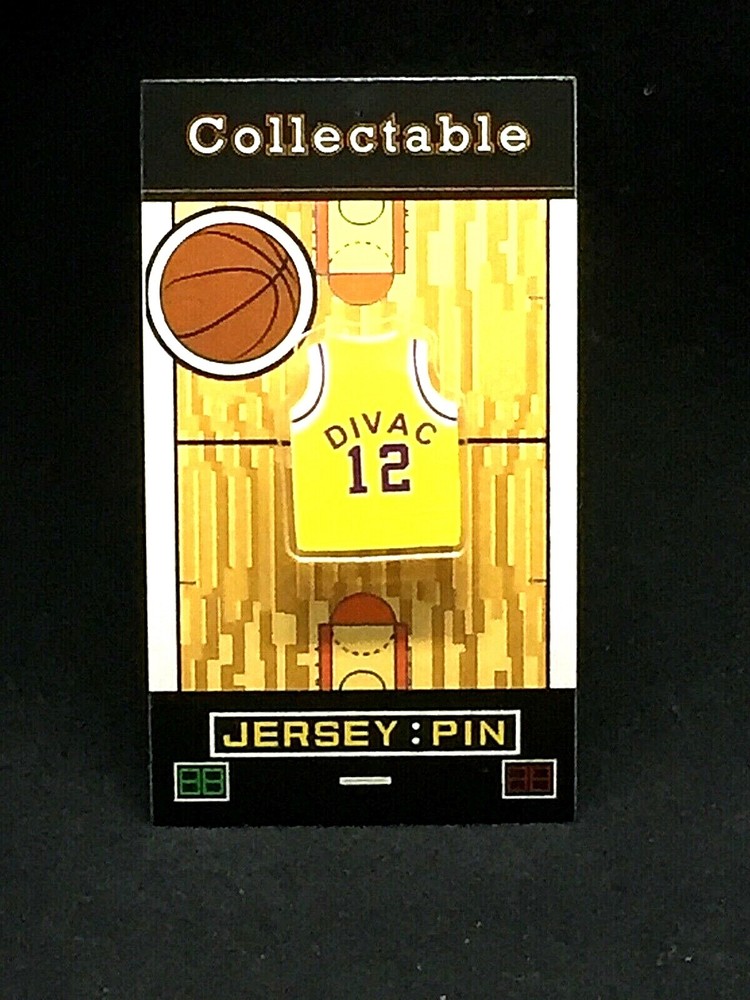 Vlade Divac Los Angeles Lakers vintage jersey lapel pin collectible NBA throwback
