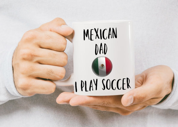 Mexican Dad I Play Soccer Coffee Mug Ceramic Gift Mug For Dad Brother Uncle