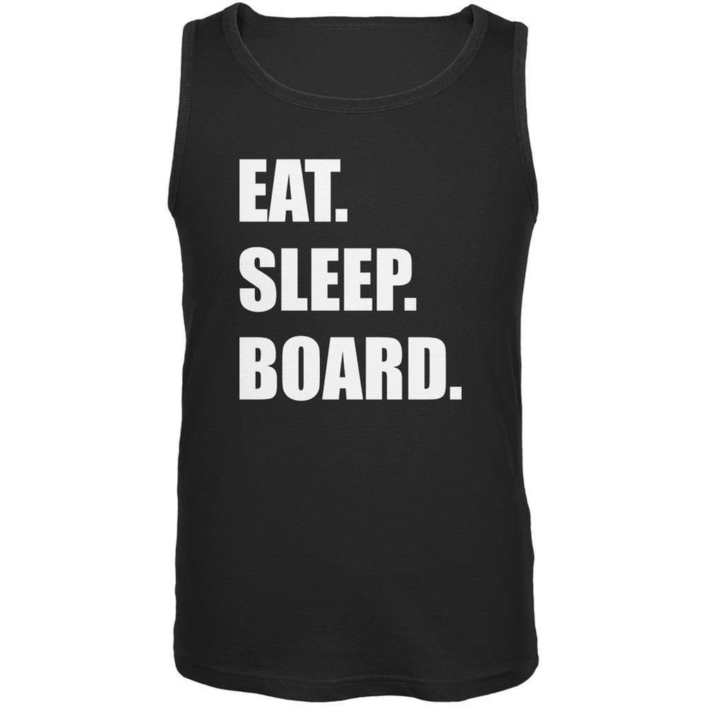 Eat Sleep Board Black Adult Tank Top