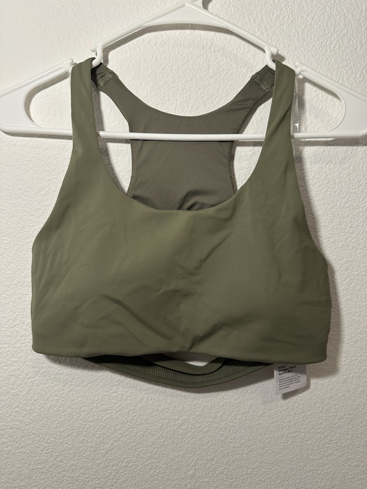 Lululemon Women's Nulux Strappy Back Sports Bra, Size Small, Bay Leaf