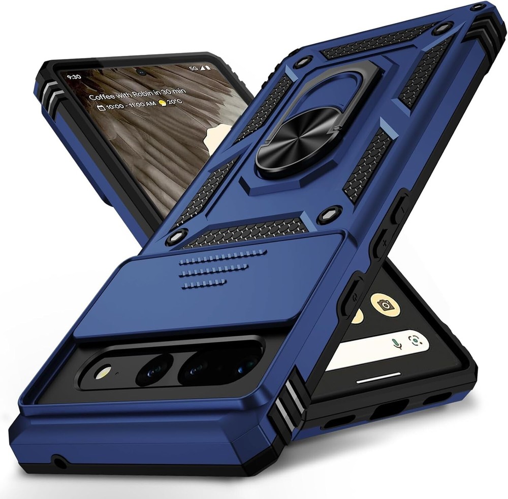 For Google Pixel 7 Pro 5G Case With Military Grade Cover & Ring Holder Kickstand