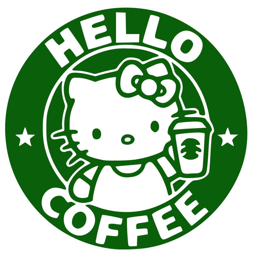 Hello Kitty, Starbucks, Coffee ,Vinyl Decal,Sticker for Cars ,Laptops and more