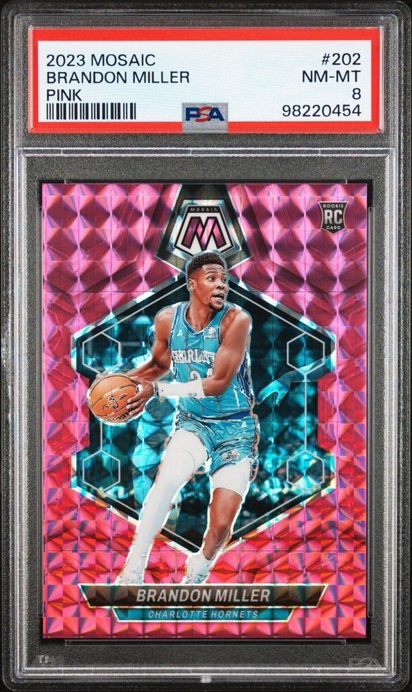 2023-24 Panini Mosaic #202 Brandon Miller RC Pink Mosaic Prizm /149