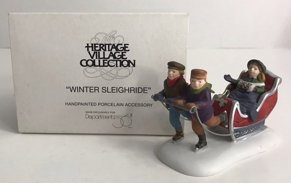 Department 56 Dickens Christmas Village Winter Sleighride 58254 Retired 2001