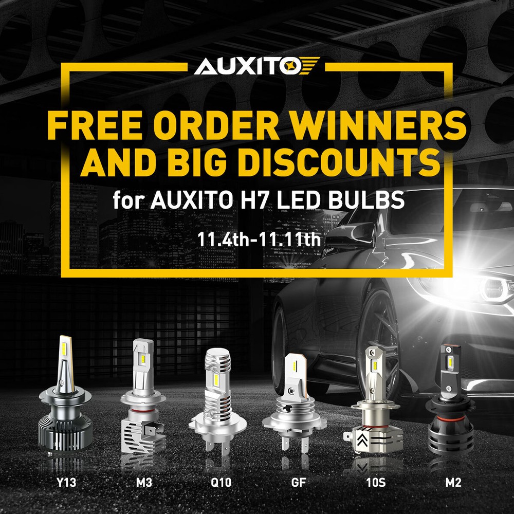 AUXITO H7 LED White High/Low Beam Headlight Conversion Kit Bulbs 6500K Power M