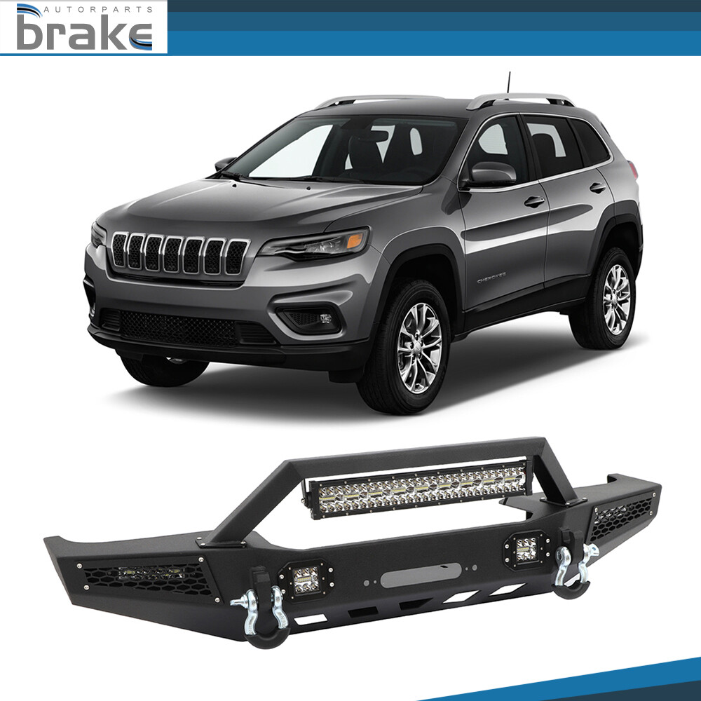 Steel Front Bumper Guard Bar Fog Lamps For JEEP Cherokee 1984-2001