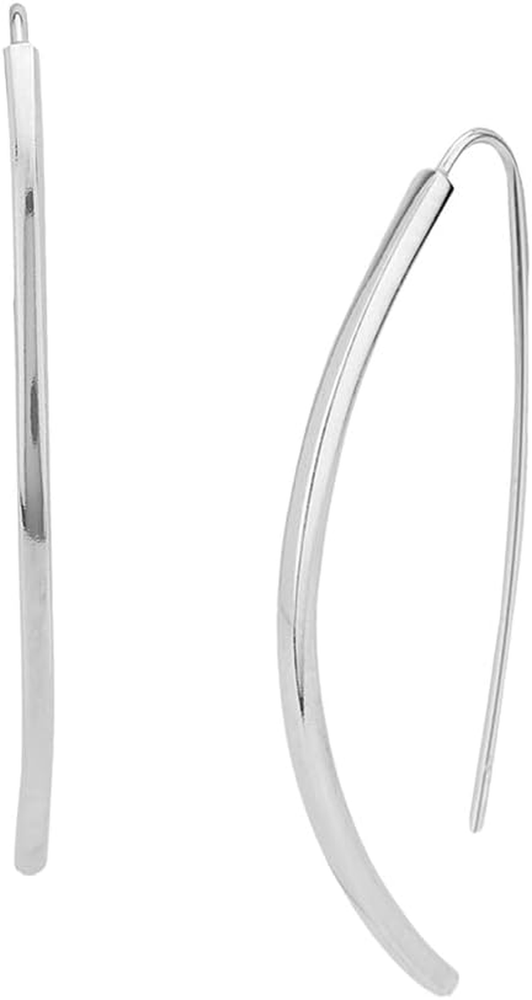 Stylish Sterling Silver Curved Threader Earrings for Women and Girls