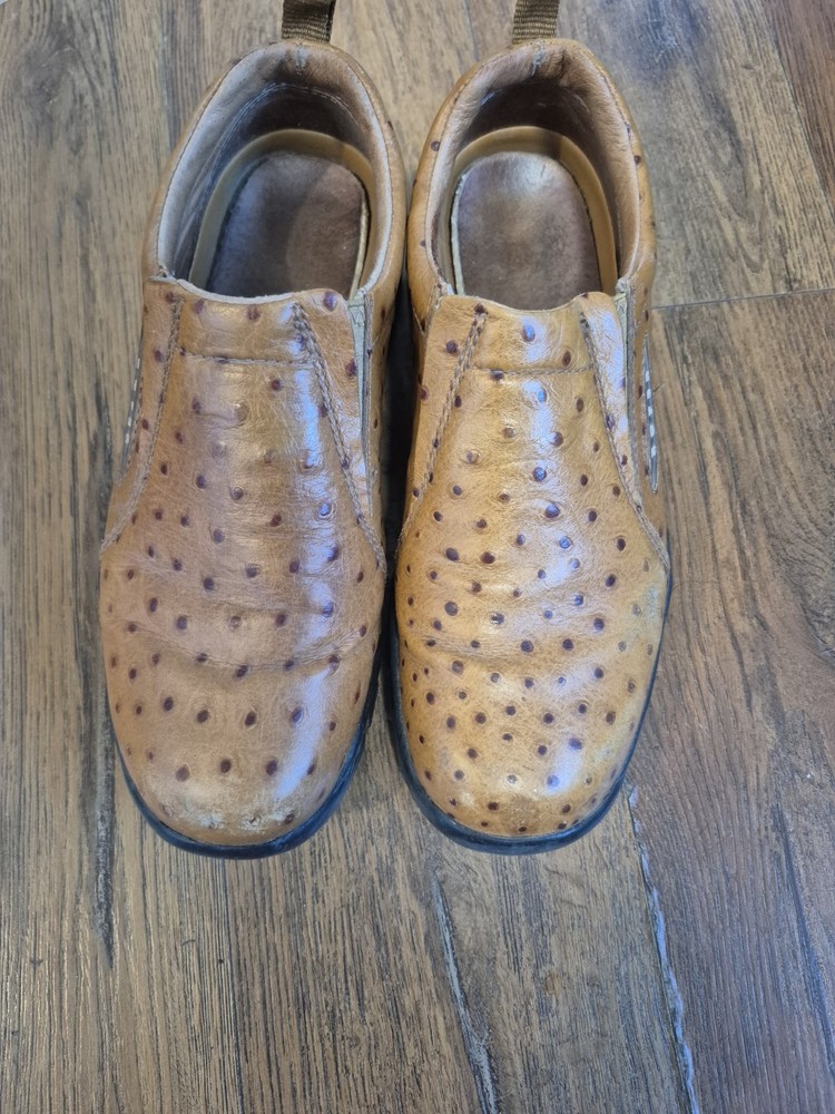 Roper Performance Women 8 Tan Genuine Leather  Slip On Clogs Shoes  21-601-350