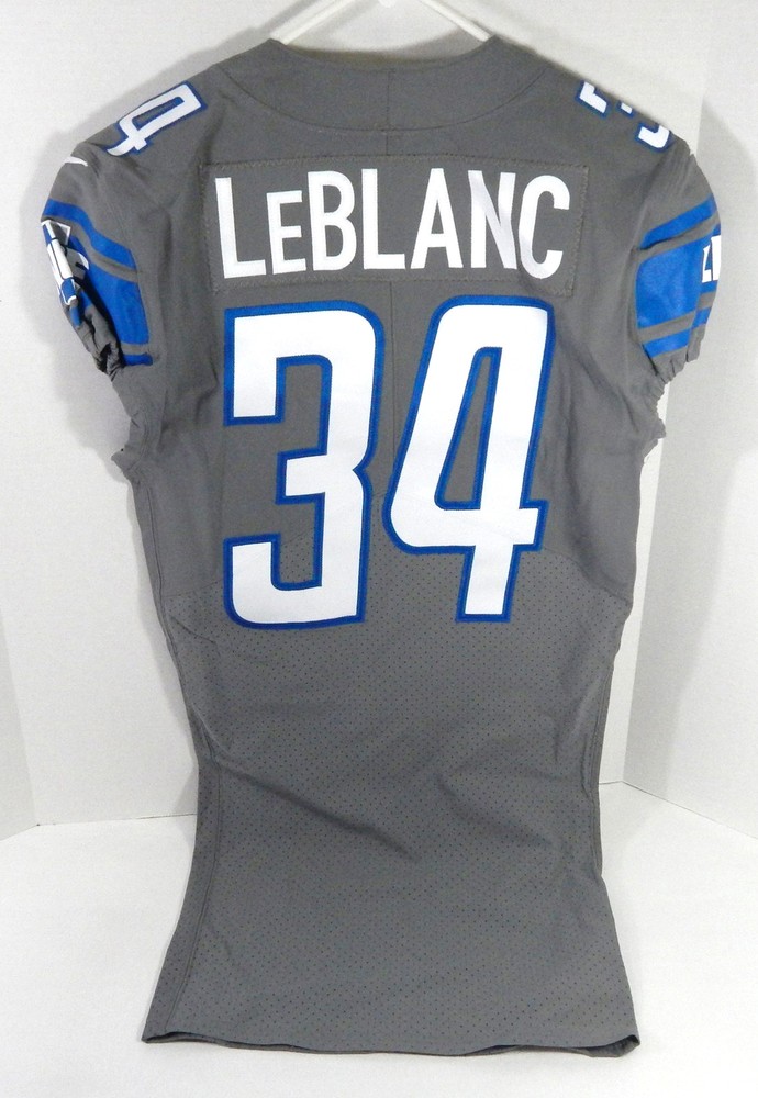 2018 Detroit Lions Cre'von LeBlanc #34 Game Issued Grey Jersey Color Rush 38 0